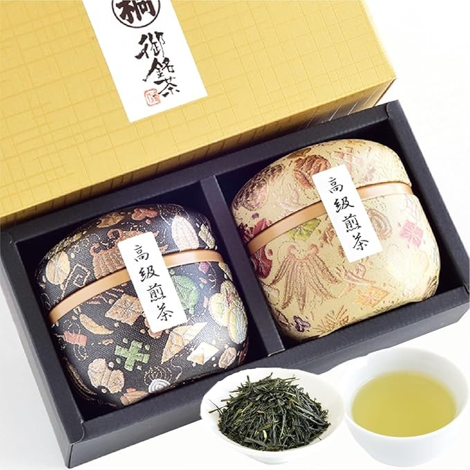 Leaf Paulownia Luxury Suzuko Tin Set of 2 Shizuoka Green Tea 1.2 oz (35 g) x 2 Bottles Tea Gift