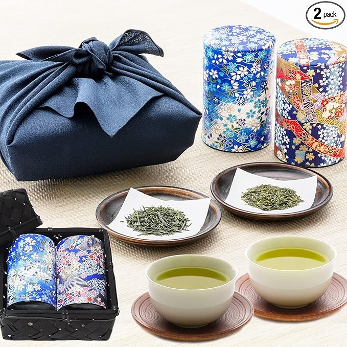 Kawamotoya Chaho, Binchoto-Charcoal-fired Shizuoka Tea, Deep Steamed Processing, Kakegawa Tea, High Quality, 2 Types of Japanese Tea, Gift Tea, Bamboo Basket Included, Gift Wrapping, Kawamotoya Tea